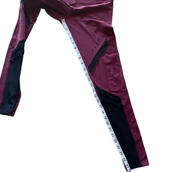 Victoria’s Secret PINK Ultimate Active Workout Leggings Maroon Black Size Small - Picture 5 of 6